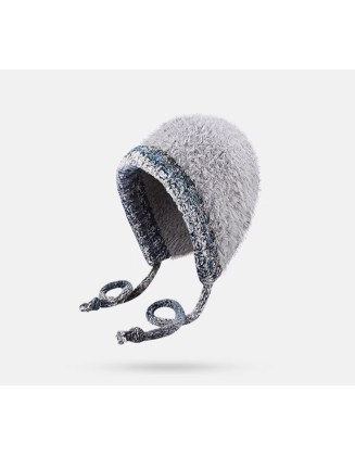 Fleece-Lined Warm Cold-Resistant Knitted Head-Covering Hat